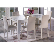 Раскладной обеденный стол для гостиной Мира MIRA-04 белый Раскладной обеденный стол для гостиной Мира MIRA-04 белый