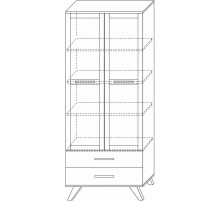 Шкаф-витрина 800 Вега Скандинавия (глянец, белый + дуб каньон) Шкаф-витрина 800 Вега Скандинавия (глянец, белый + дуб каньон)